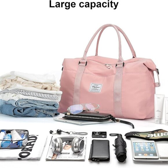 Travel Duffel Bag,Sports Tote Gym Bag,Shoulder Weekender Overnight Bag for Women - Picture 3 of 9